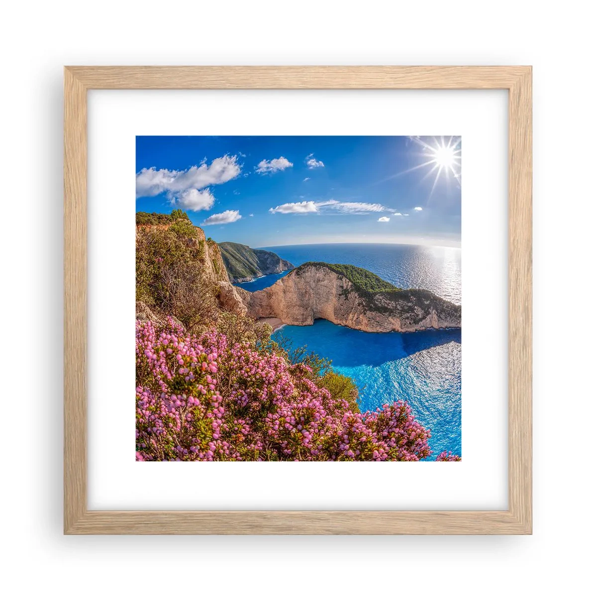 Affiche dans un chêne clair - Poster - Mes super vacances grecques - 30x30 cm