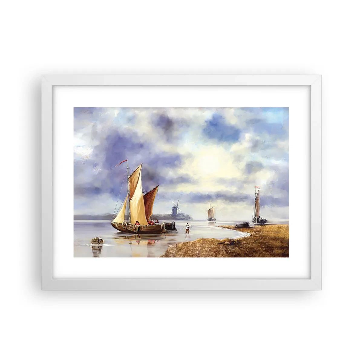 Affiche dans un cadre blanc - Poster - Retour de marin - 40x30 cm