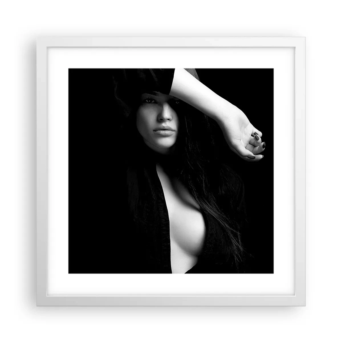 Affiche dans un cadre blanc - Poster - École de séduction - 40x40 cm