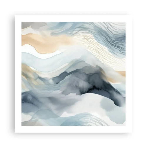 Affiche - Poster - Abstraction enneigée et brumeuse - 60x60 cm