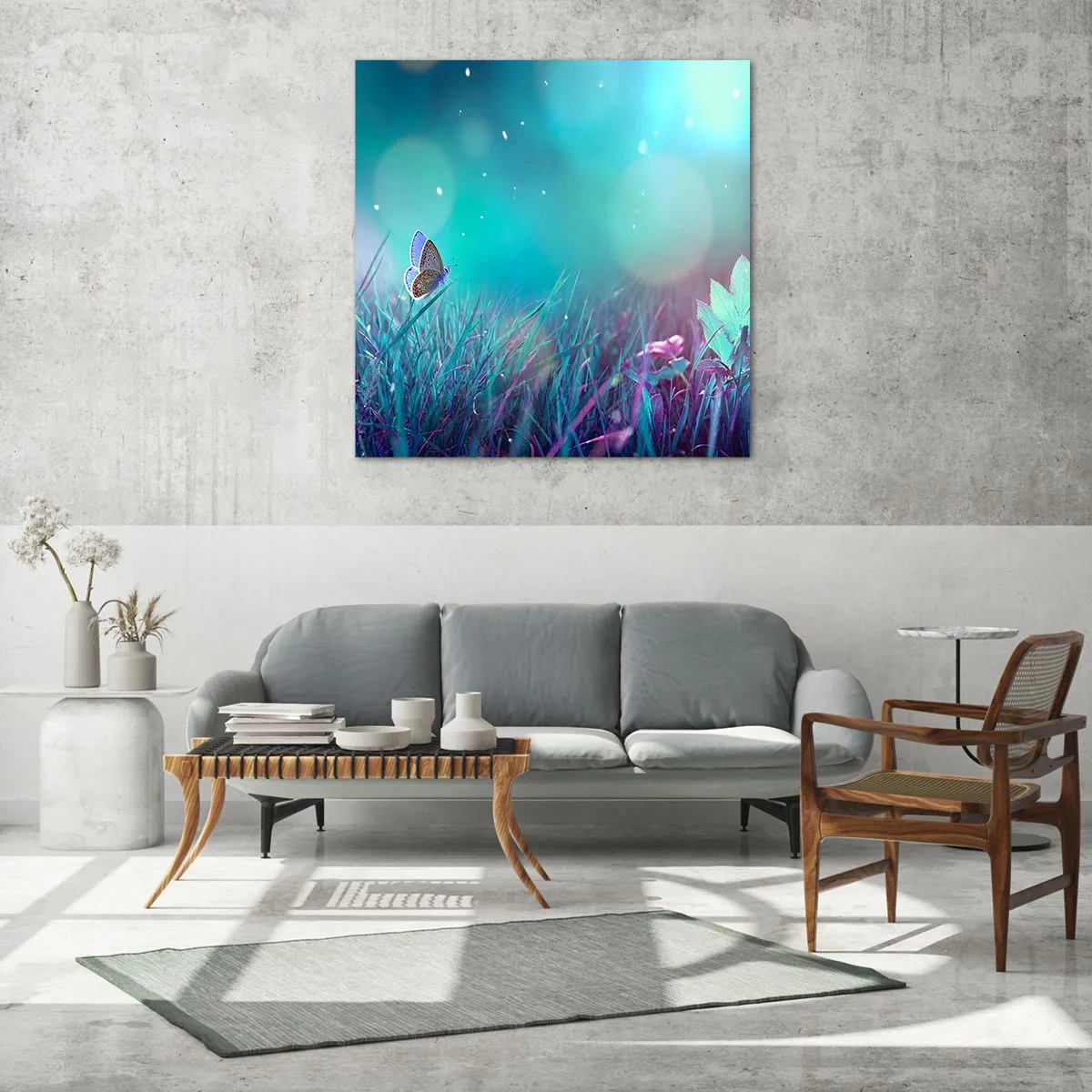 Impression sur verre - Image sur verre - La vie secrète de la prairie - 30x30 cm