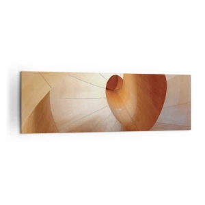 Impression sur toile - Image sur toile - Spirale abstraite dans les tons bois et marron clair - 160x50cm - Serpentin architectural - Décoration murale moderne pour le salon et la chambre ARTTOR