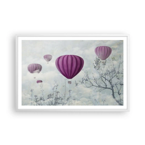 Affiche dans un cadre blanc - Poster - Comme des navires dans le ciel - 91x61 cm