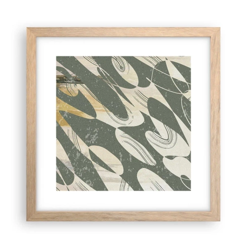 Affiche dans un chêne clair - Poster - Abstraction rythmique - 30x30 cm