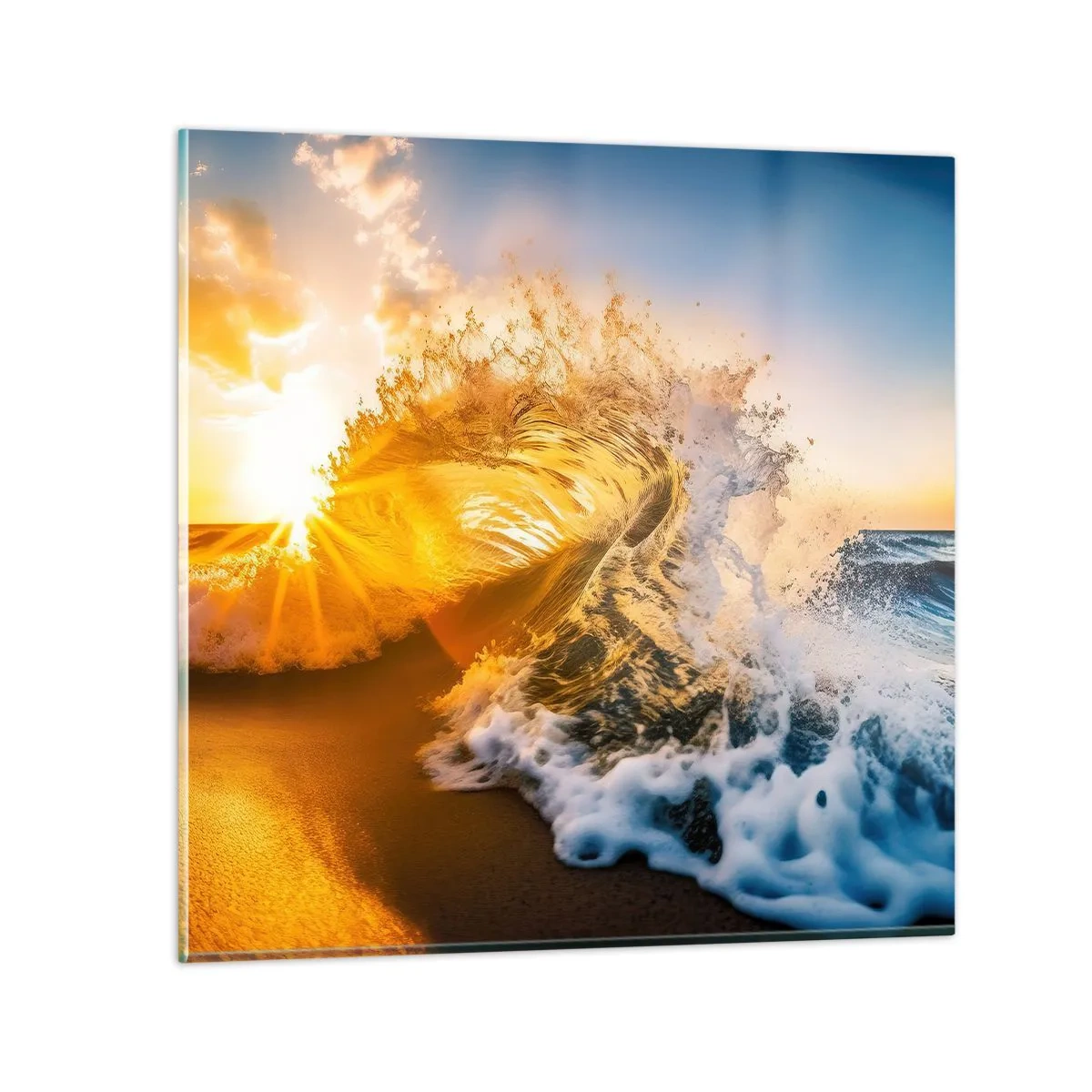 Impression sur verre - Image sur verre - S'amuser dans le sable - 50x50 cm