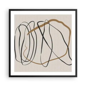 Affiche dans un cadre noir - Poster - Composition – danse en boucle - 60x60 cm