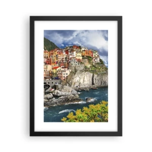 Affiche dans un cadre noir - Poster - Un groupe embrassant les rochers - 30x40 cm