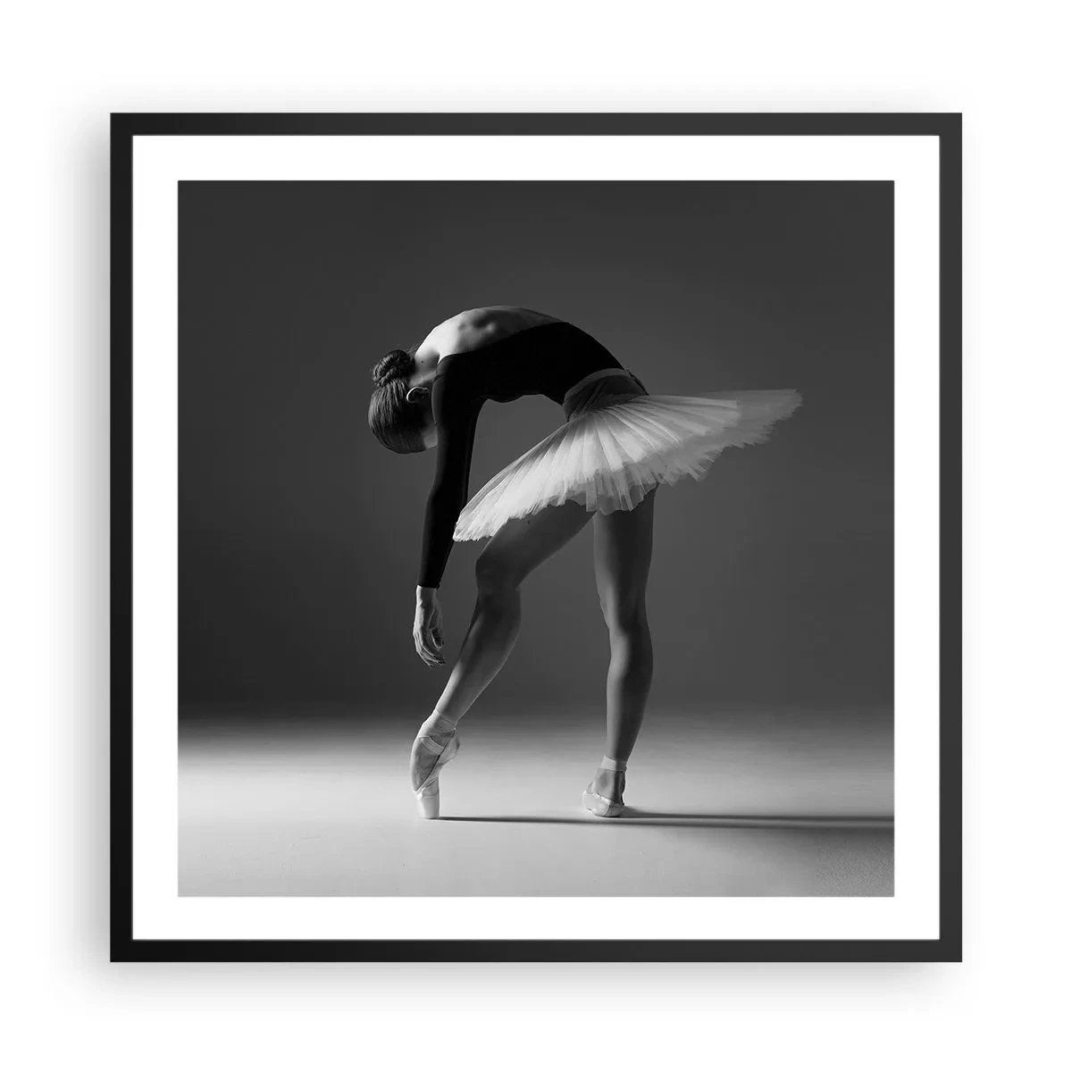 Affiche dans un cadre noir - Poster - Belle ballerine - 60x60 cm