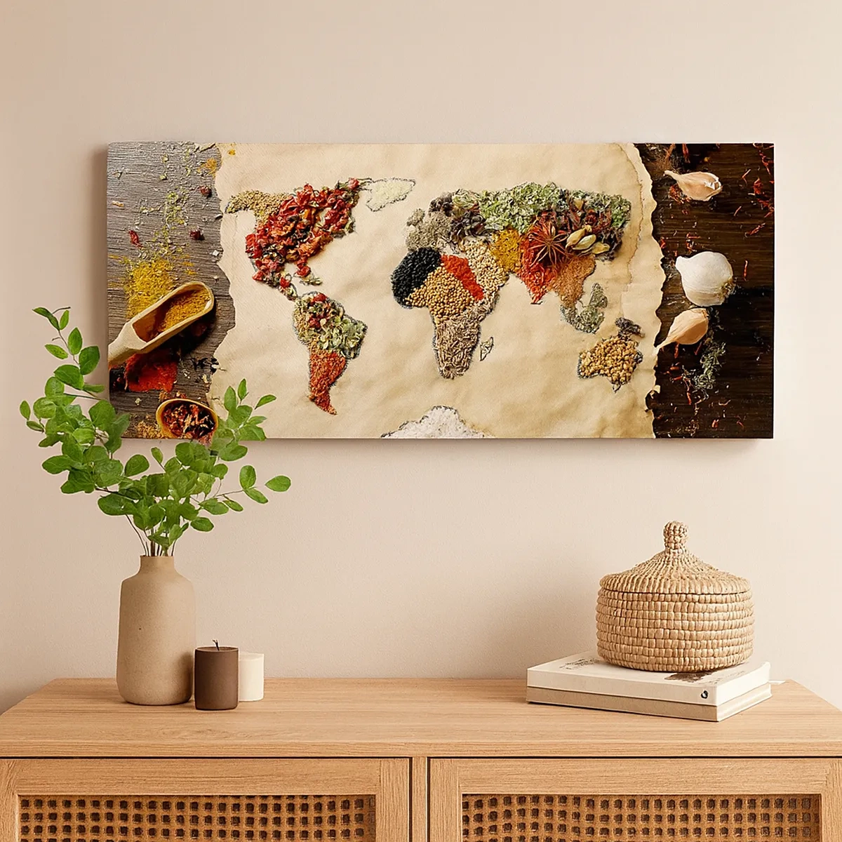 Impression sur toile - Image sur toile - Toutes les saveurs du monde - 30x30 cm