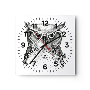 Horloge murale - Pendule murale - Sagement et avec amour - 30x30 cm