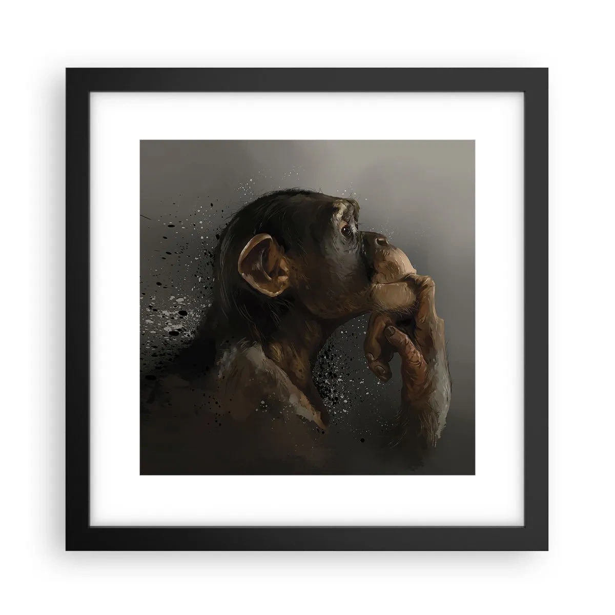 Affiche dans un cadre noir - Poster - Certainement un penseur - 30x30 cm