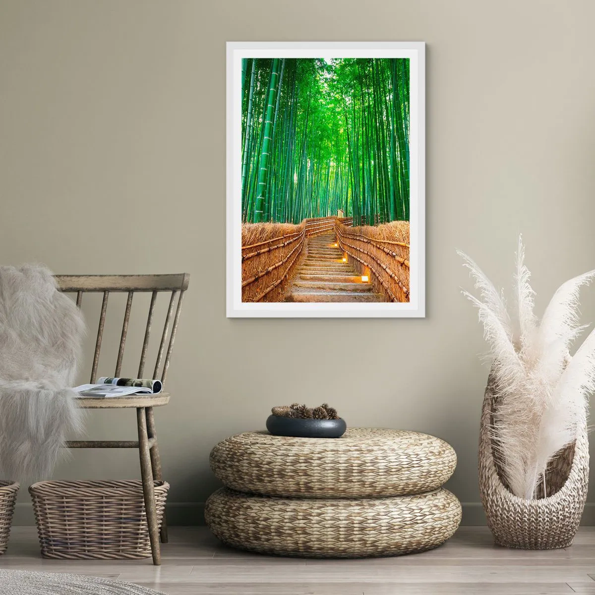 Affiche dans un cadre blanc - Poster - L'essence de la nature asiatique - 70x100 cm