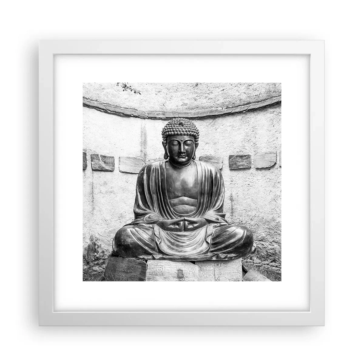 Affiche dans un cadre blanc - Poster - A la source de la paix - 30x30 cm