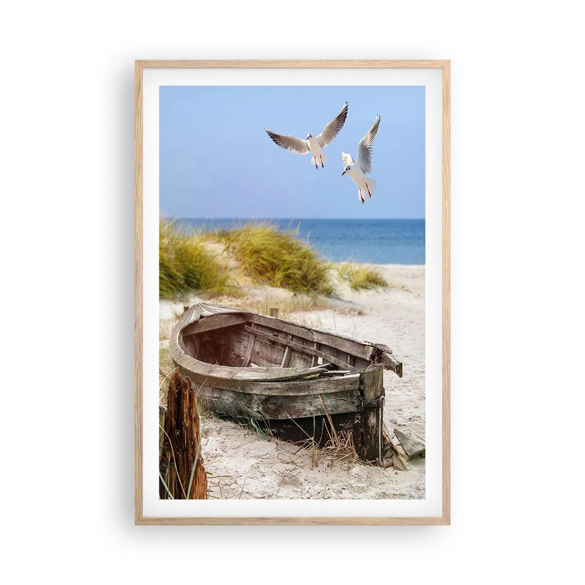 Affiche dans un chêne clair - Poster - Bain de vent - 61x91 cm