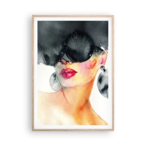 Affiche dans un chêne clair - Poster - Secret de l'élégance - 70x100 cm