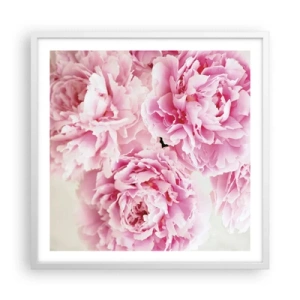 Affiche dans un cadre blanc - Poster - En glamour rose - 60x60 cm