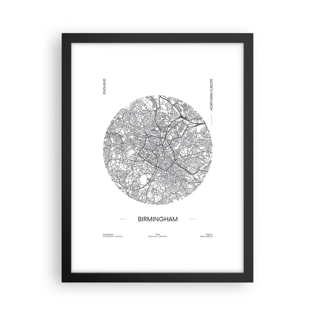 Affiche dans un cadre noir - Poster - Anatomie de Birmingham - 30x40 cm