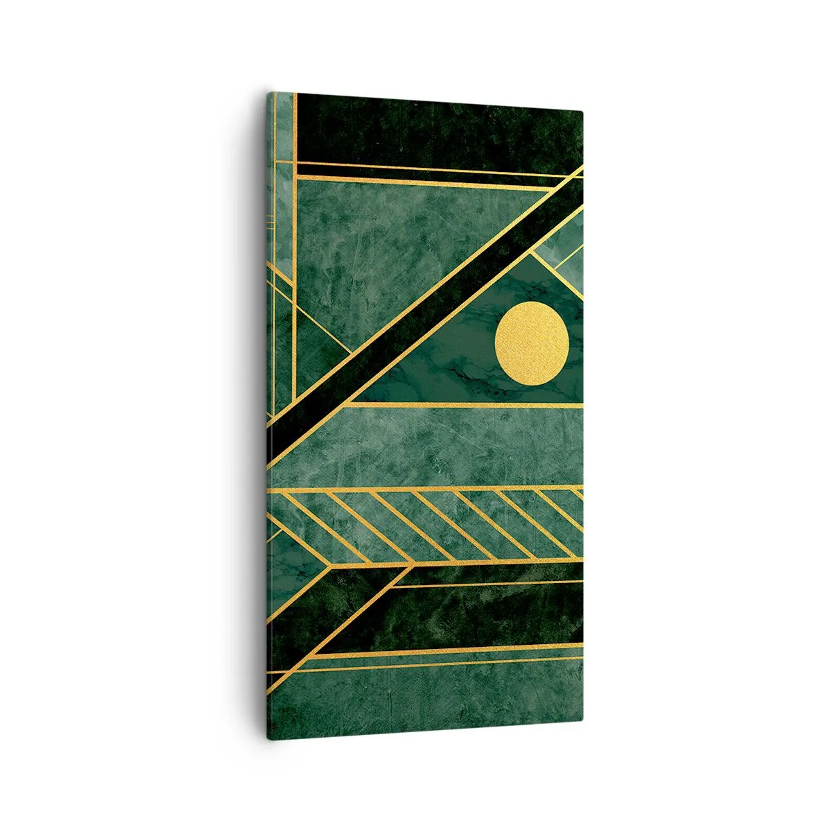 Impression sur toile - Image sur toile - Dynamique or et azur - 55x100 cm