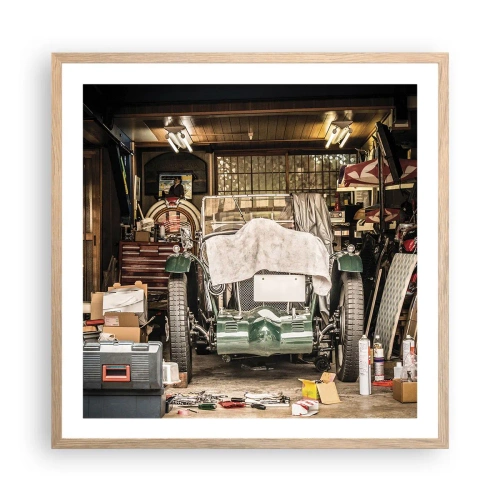 Affiche dans un chêne clair - Poster - Retour vers le passé - 60x60 cm