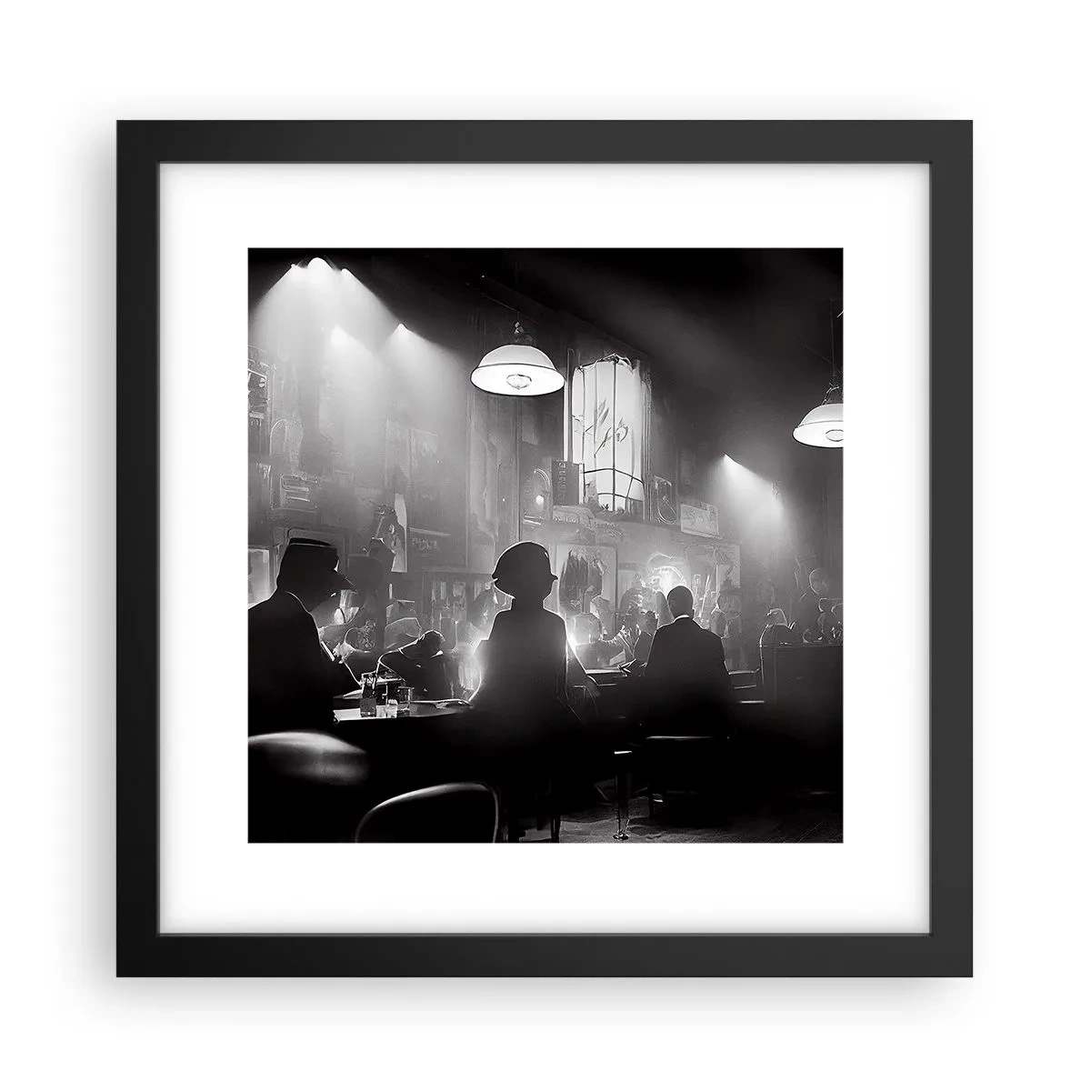 Affiche dans un cadre noir - Poster - Dans une ambiance jazz - 30x30 cm