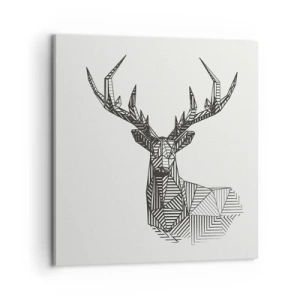 Impression sur toile - Image sur toile - Cerf dans un style cubique - 60x60 cm