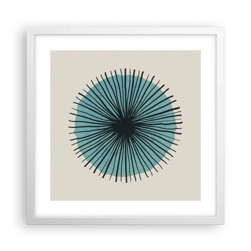 Affiche dans un cadre blanc - Poster - Rayonnant dans l'azur - 40x40 cm