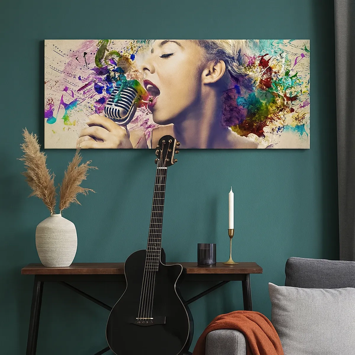 Impression sur toile - Image sur toile - Peindre le monde avec sa voix - 30x30 cm