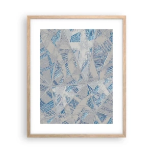 Affiche dans un chêne clair - Poster - Dans un labyrinthe bleu-gris - 40x50 cm