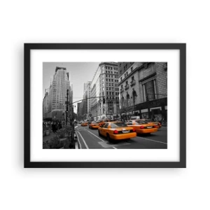 Affiche dans un cadre noir - Poster - Soleil des grandes villes - 40x30 cm