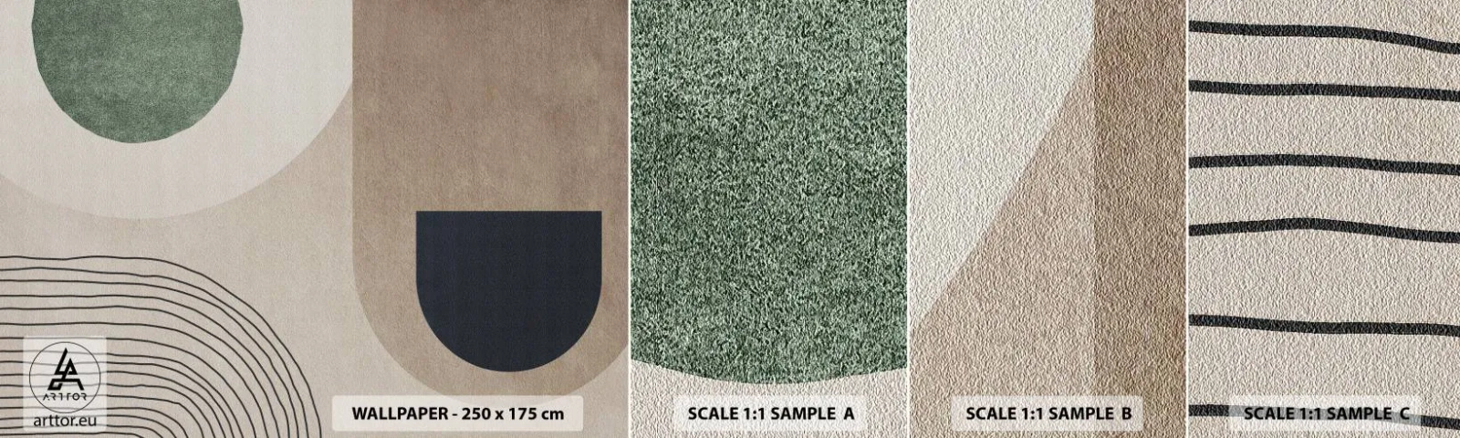 Échantillon de Papier Peint Autocollant Deluxe Sticker - La douceur de l'ovale - Minimalisme, Morceau, Abstraction - 100x30 cm