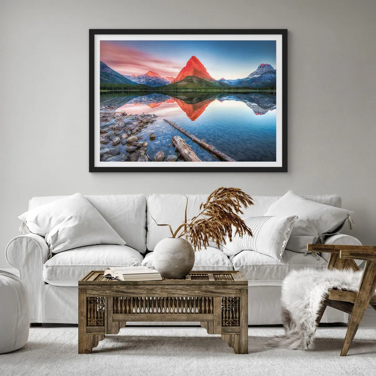 Affiche dans un cadre noir - Poster - Chaleur et fraicheur - 40x30 cm