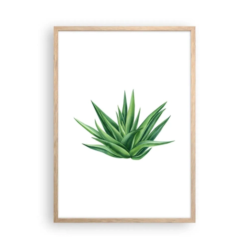 Affiche dans un chêne clair - Poster - Vert – force – vie - 50x70 cm