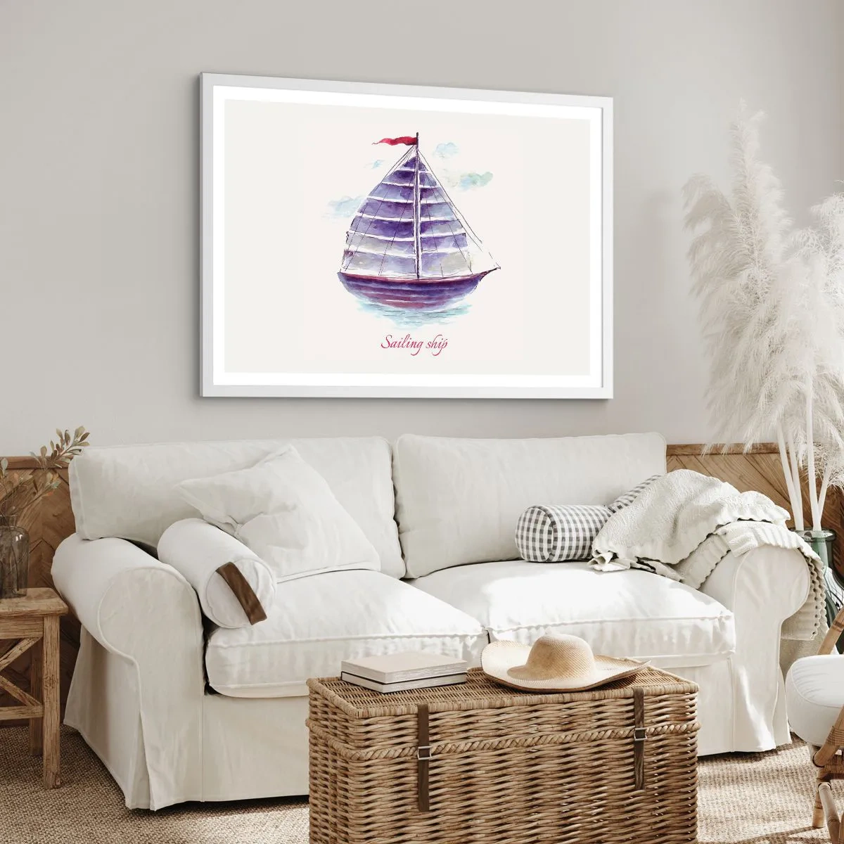 Affiche dans un cadre blanc - Poster - Plein de voiles et d’eau calme - 40x30 cm