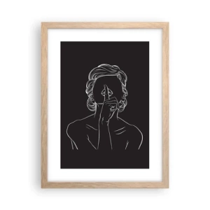 Affiche dans un chêne clair - Poster - La beauté s'épanouit en silence - 30x40 cm