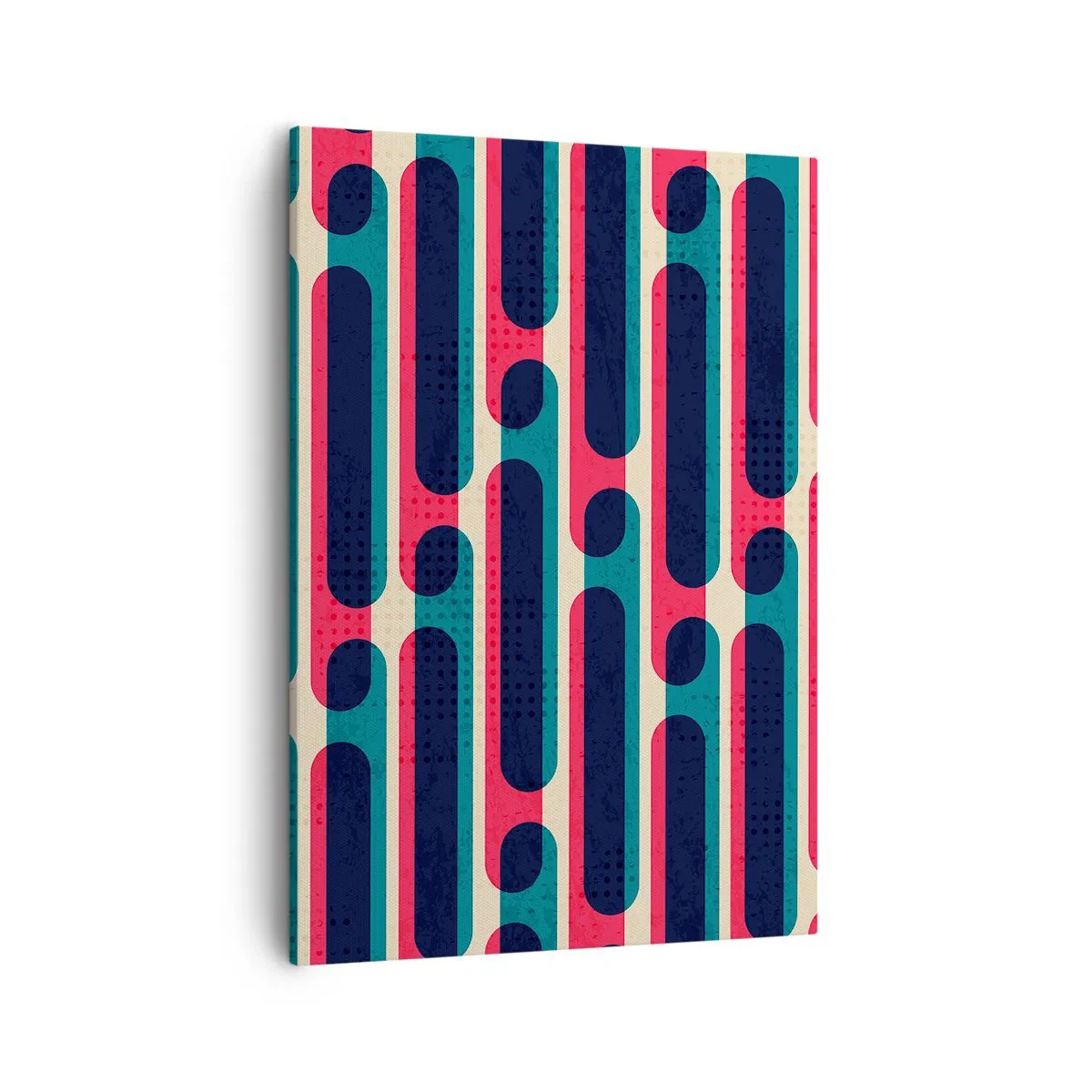 Impression sur toile - Image sur toile - Motif géométrique rétro aux couleurs pastel - 50x70cm - En profondeur et sur l'avant - Décoration murale moderne pour le salon et la chambre ARTTOR