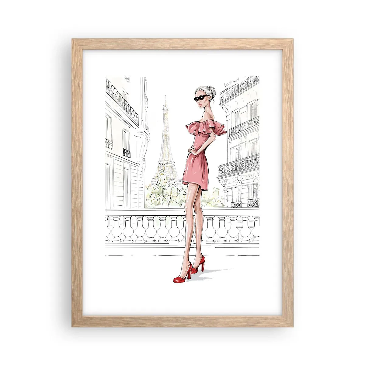 Affiche dans un chêne clair - Poster - Art de la mode - 30x40 cm