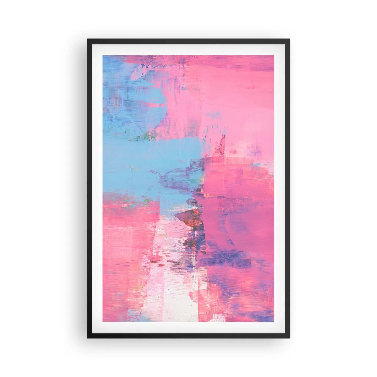 Affiche dans un cadre noir - Poster - Du rose, du bleu et une pincée de lumière - 61x91 cm