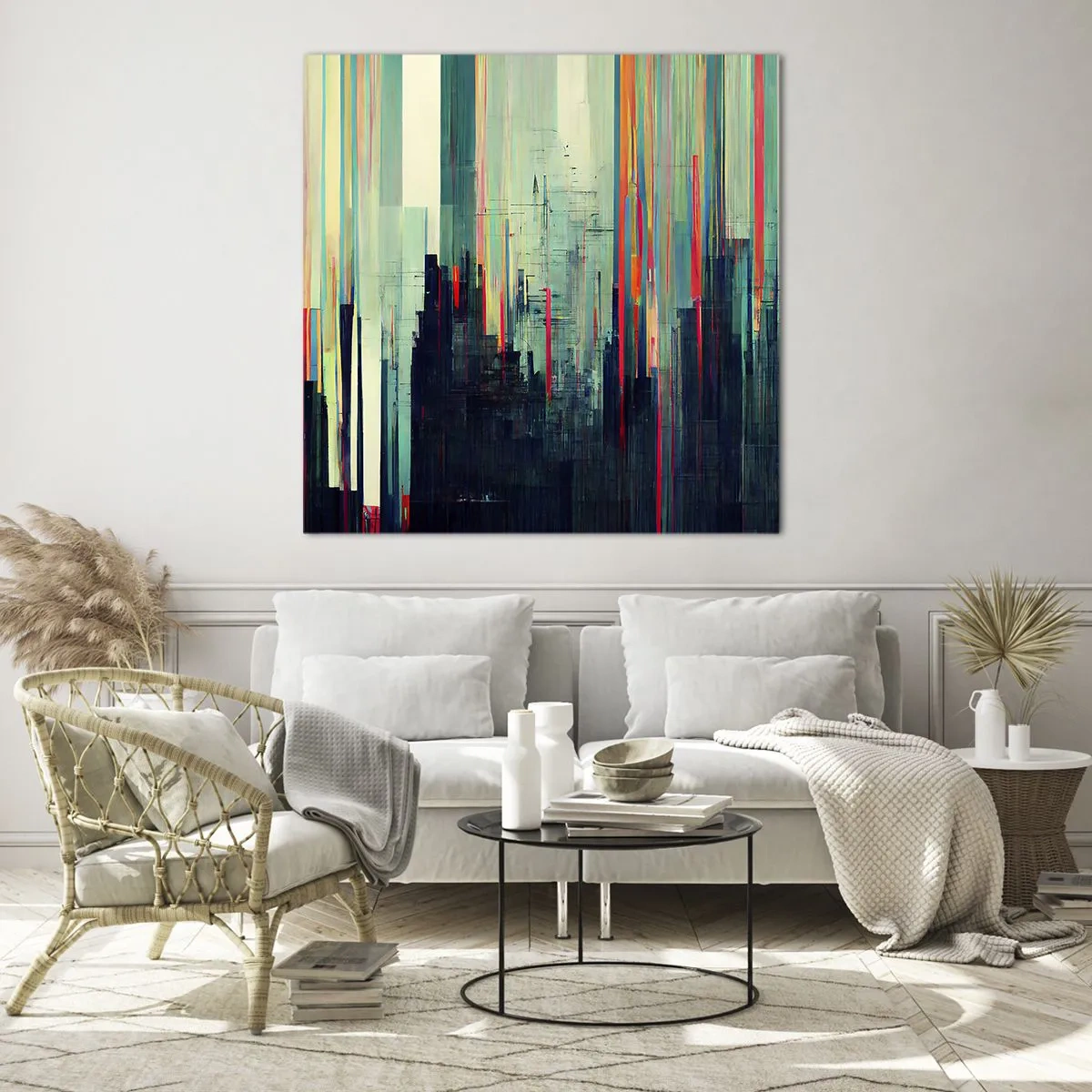 Impression sur verre - Image sur verre - Ville futuriste - 60x60 cm