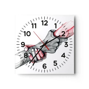 Horloge murale - Pendule murale - Vous êtes entre de bonnes mains - 30x30 cm