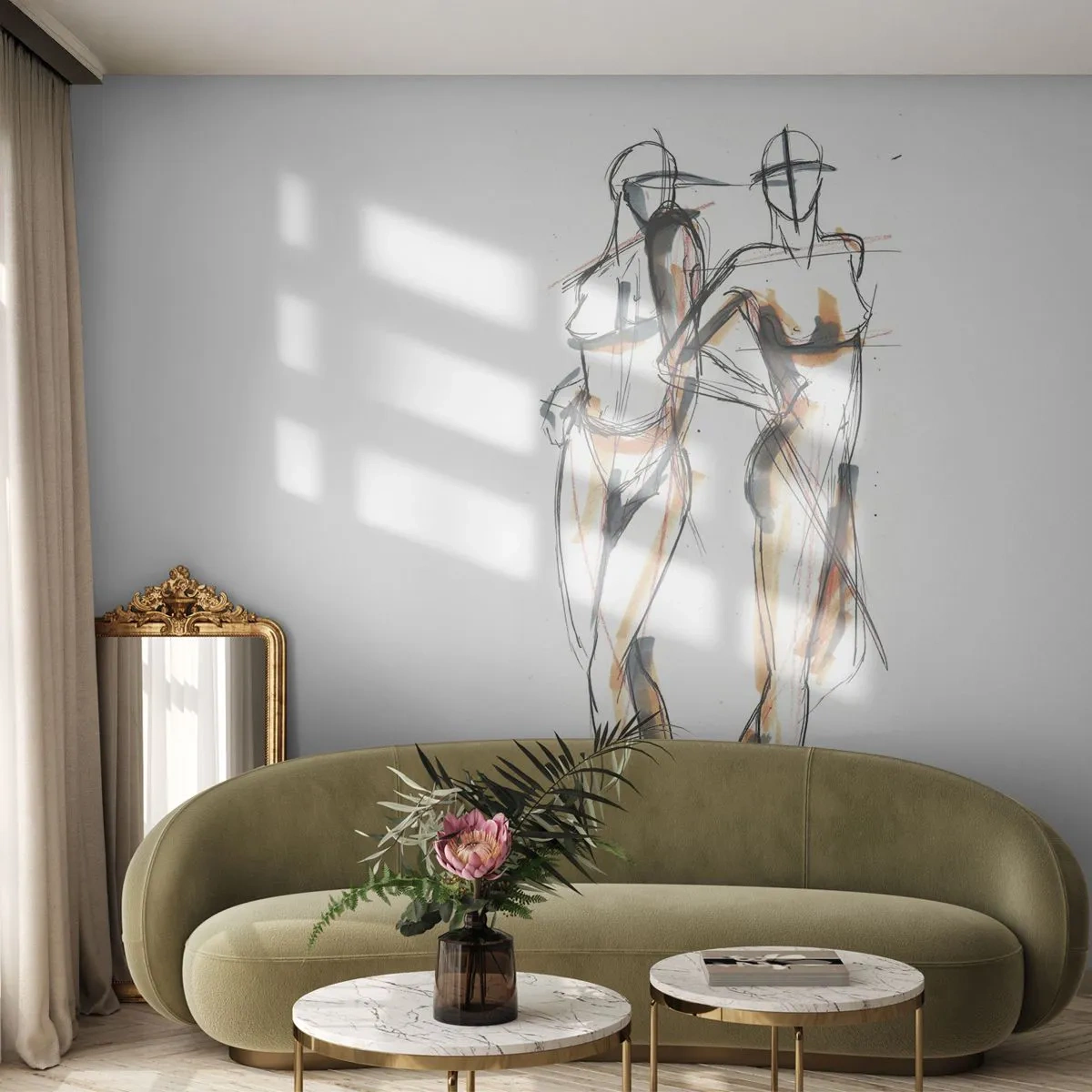 Papier Peint Photo Premium Canvas - Étude de la grâce - Graphique, Mode, Art moderne - 350x256 cm