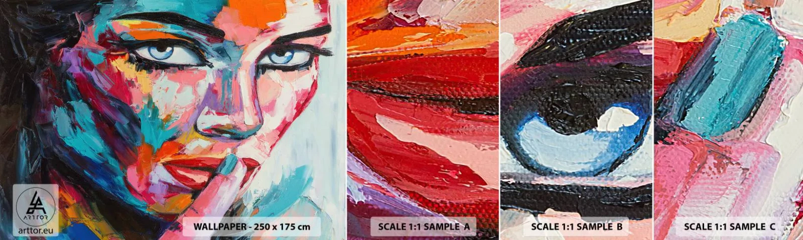 Échantillon De Papier Peint Standard Eco - Notre premier secret - Portrait d'une femme, Affronter, Morceau - 100x30 cm