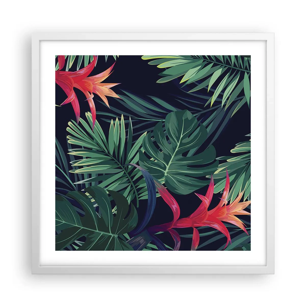 Affiche dans un cadre blanc - Poster - immergé dans la nature - 50x50 cm