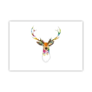 Affiche - Poster - Un cerf doux baigné de couleur - 91x61 cm