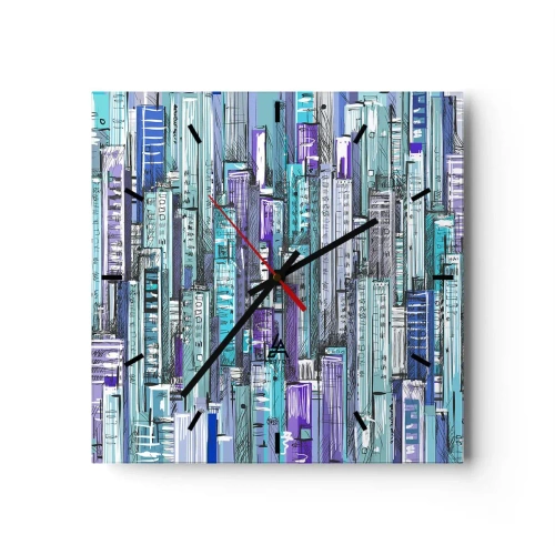 Horloge murale - Pendule murale - Bleuâtre avec le ciel - 40x40 cm