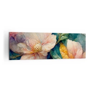 Impression sur toile - Image sur toile - Fleurs délicates aux couleurs pastel - 160x50cm - Uniquement de la subtilité - Décoration murale moderne pour le salon et la chambre ARTTOR