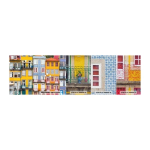 Échantillon de Papier Peint Premium Canvas - Couleurs de vieille ville - Ville, Porto, Architecture - 100x30 cm