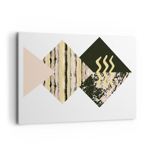 Impression sur toile - Image sur toile - Formes géométriques avec des motifs abstraits - 100x70cm - Pas si simple - Décoration murale moderne pour le salon et la chambre ARTTOR