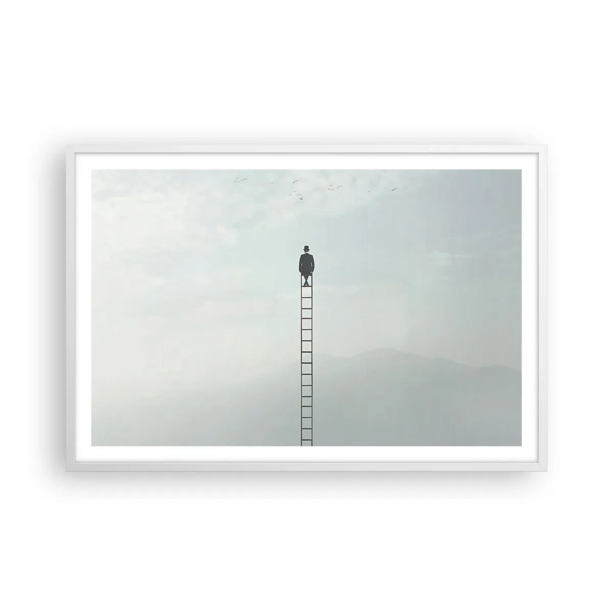 Affiche dans un cadre blanc - Poster - Se soulever au-dessus - 91x61 cm