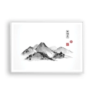 Affiche dans un cadre blanc - Poster - Au-delà de la distance - 100x70 cm