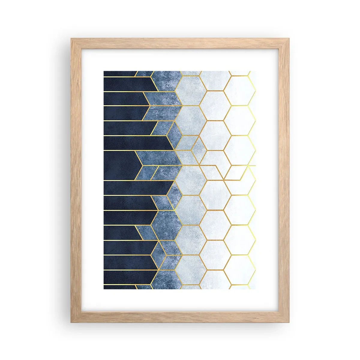 Affiche dans un chêne clair - Poster - Composition en rythme syncopé - 30x40 cm